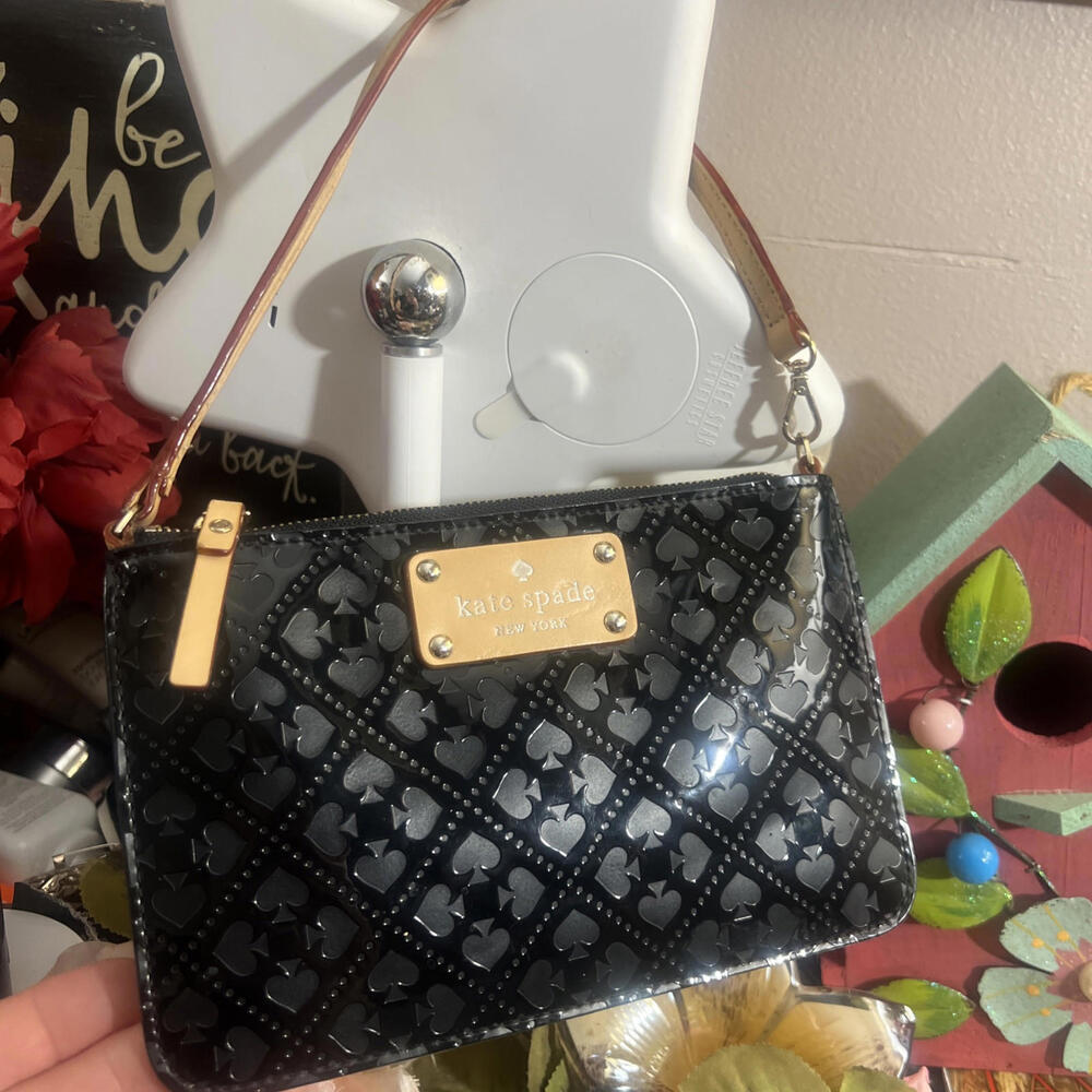 Kate Spade Embossed "Ace of Spades"  Medium Clutch / Wristlet / Card holder